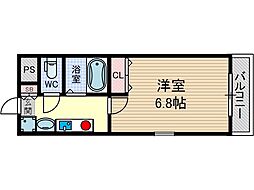 ソレイユ東奈良 1Kの間取図画像