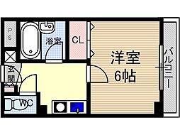 末広13番館 1Kの間取図画像