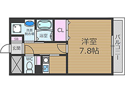 グラヴィール 1Kの間取図画像