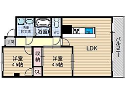 ニュー星見ハイツ 2LDKの間取図画像