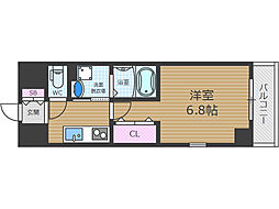サイプレスone 1Kの間取図画像