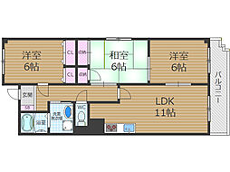 マーコート 3LDKの間取図画像