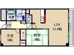ゼアス真砂 2LDKの間取図画像