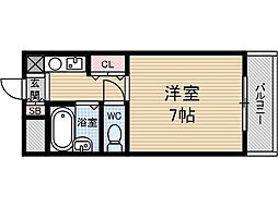 サンイーストパレス 1Kの間取図画像