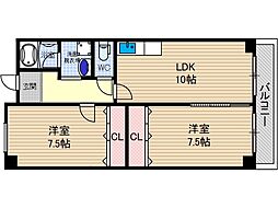 ファミール古川 2LDKの間取図画像