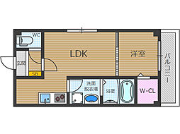 シナジー茨木 1LDKの間取図画像