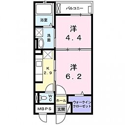ライルツー 1LDKの間取図画像