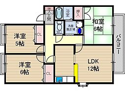 ルミエール萩原 3LDKの間取図画像