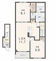 Sallier 2LDKの間取図画像