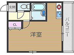 アーバンコート東奈良 ワンルームの間取図画像