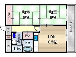 グランデージ英 2LDKの間取図画像