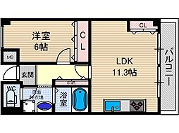 ハイムボナール 1LDKの間取図画像