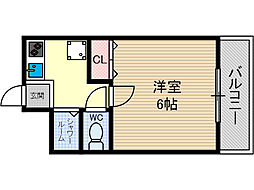 ナンノ第12号館 1Kの間取図画像
