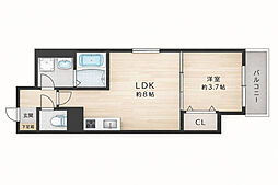 ディーポルタヴァンヴェール 1LDKの間取図画像