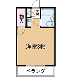 ラフィネ元八事 ワンルームの間取図画像
