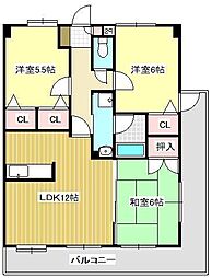 ベストビルディング 4階3LDKの間取り