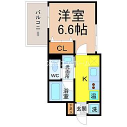 東桜コート 1Kの間取図画像