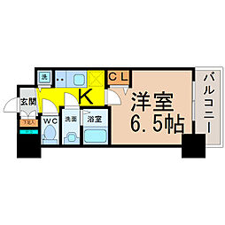 プレサンス大須プライマル 1Kの間取図画像