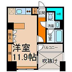 ドゥーエ大須 ワンルームの間取図画像