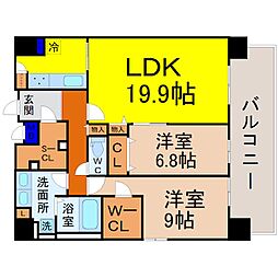 L'ENVOLMEIEKI 2LDKの間取図画像