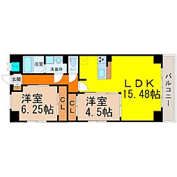 グランデューク鶴舞公園 2LDKの間取図画像