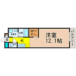 丸の内エンブルコート ワンルームの間取図画像