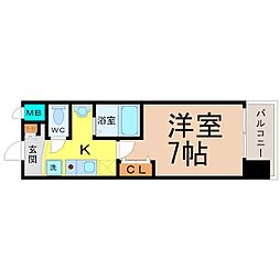 パークフラッツ金山 1Kの間取図画像