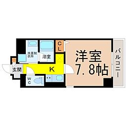 レーベン御器所 1Kの間取図画像