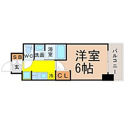 エステムコート名古屋金山ミッドクロス 1Kの間取図画像