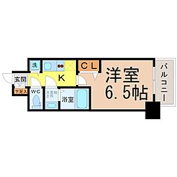 プレサンス丸の内レジデンス3 1Kの間取図画像