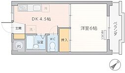 メゾン菅谷 2階1DKの間取り