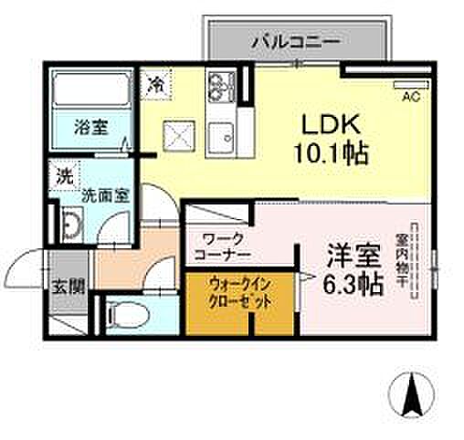 香川県高松市屋島西町(賃貸アパート1LDK・1階・42.79㎡)の写真 その4
