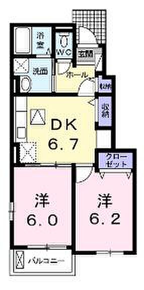 香川県坂出市加茂町(賃貸アパート2DK・1階・45.82㎡)の写真 その2