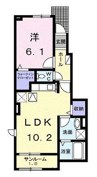 香川県高松市郷東町(賃貸アパート1LDK・1階・44.02㎡)の写真 その2