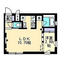 JR高徳線 栗林公園北口駅 徒歩3分の賃貸マンション 3階1LDKの間取り