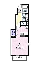アベンシス5 1階ワンルームの間取り