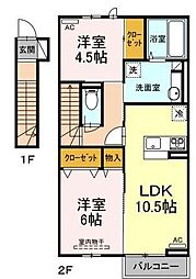ファースト・メゾン 2階2LDKの間取り