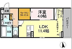 ルチア 3階1LDKの間取り