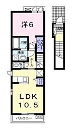 ヴィオラハウスHaMa　II 2階1LDKの間取り