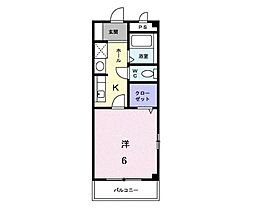 エム・ビューラーB 1Kの間取図画像