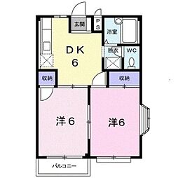 エルディムトミダ 2DKの間取図画像
