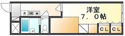 レオパレスプランドール木太 2階1Kの間取り