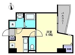 JR高徳線 栗林公園北口駅 徒歩5分の賃貸マンション 5階1Kの間取り