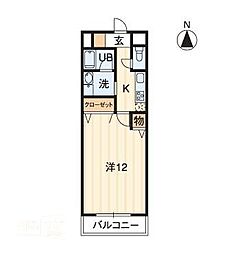 高松琴平電気鉄道琴平線 太田駅 徒歩14分の賃貸マンション 3階1Kの間取り
