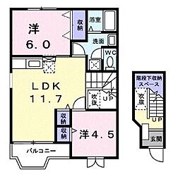 sophia21 2階2LDKの間取り