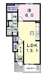 レジディアＮ 1階1LDKの間取り