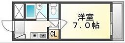 フィール1番館 1Kの間取図画像