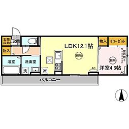 カルテットB 3階1LDKの間取り