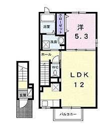 グリーンレジデンス本山 2階1LDKの間取り