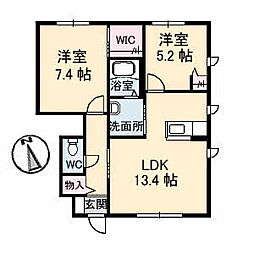 LIBERATERAI2B 2LDKの間取図画像